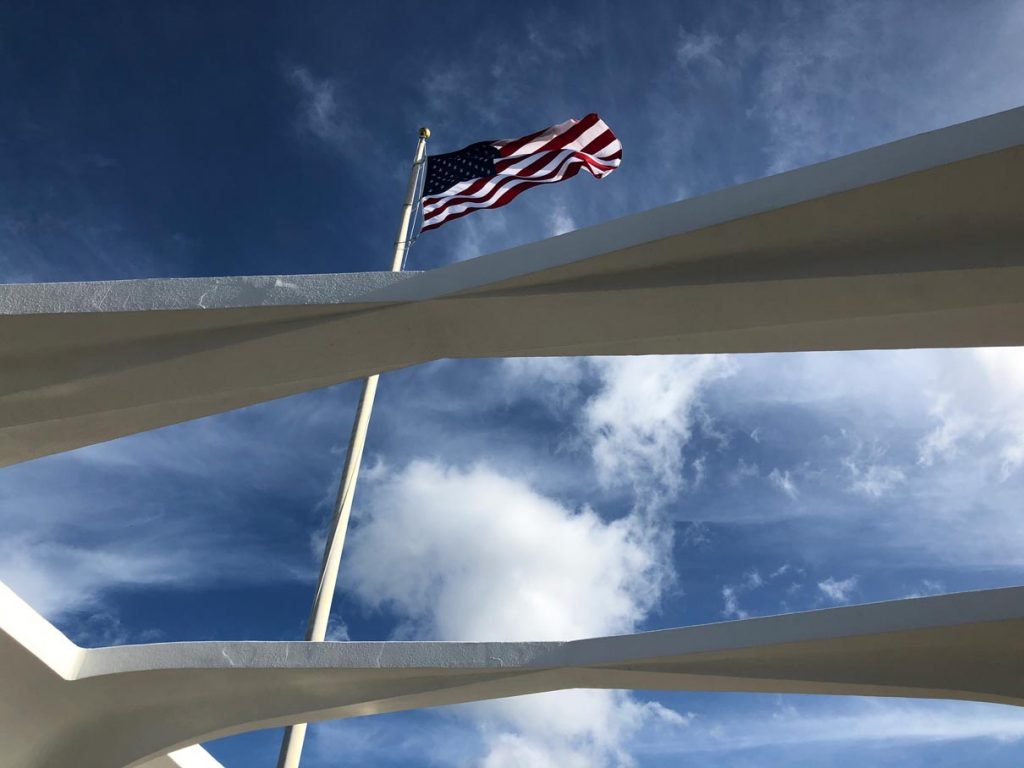 US Flag at USS Arizona Memorial