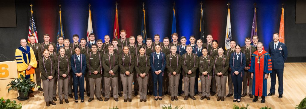 Army and AFROTC commissioning group photo